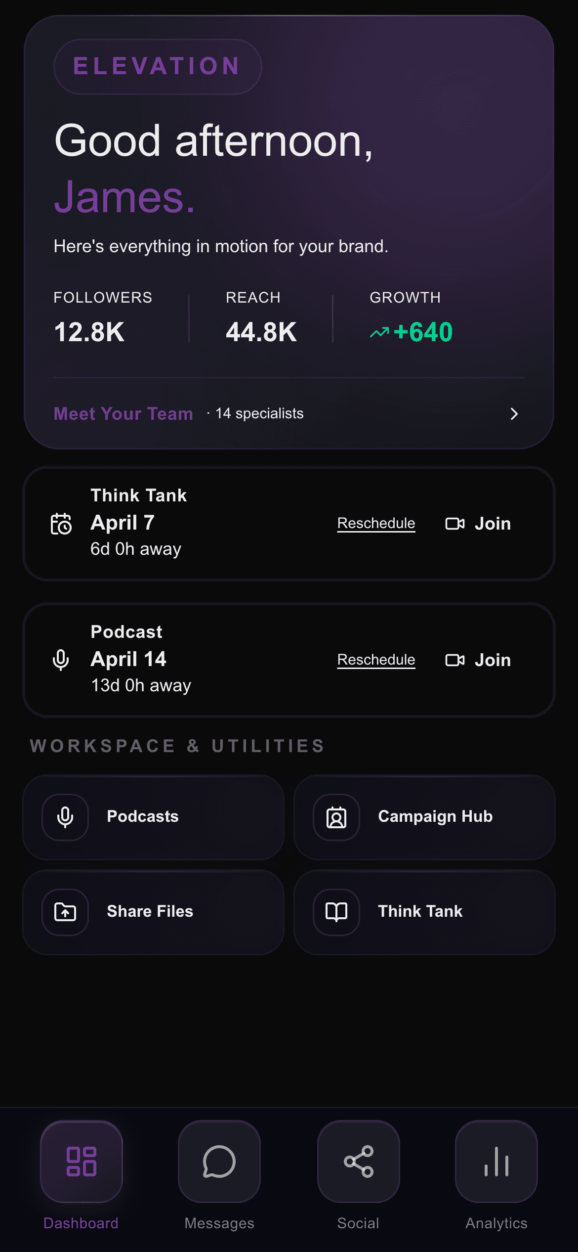 Portal dashboard elevation