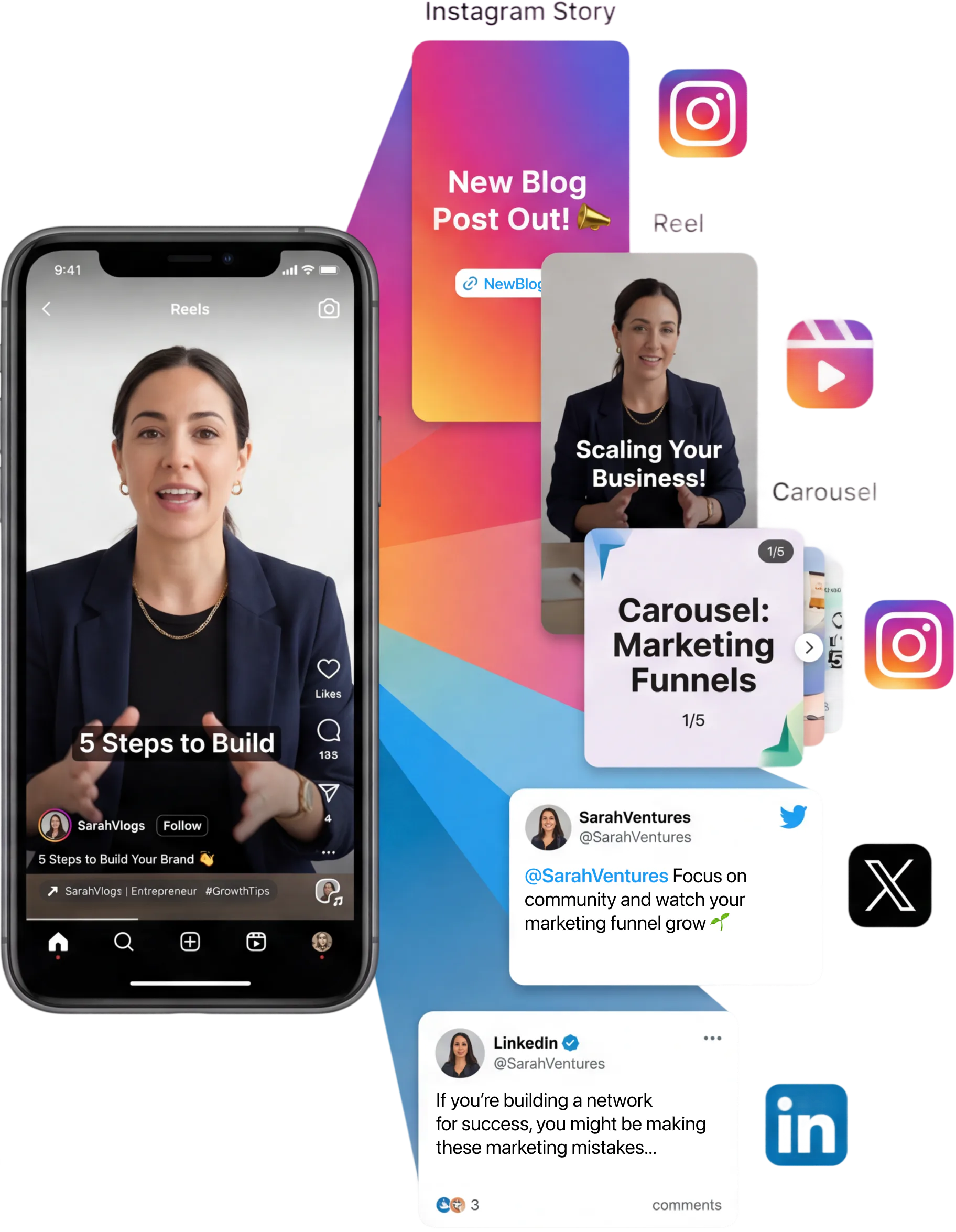 Phone playing short-form social video content